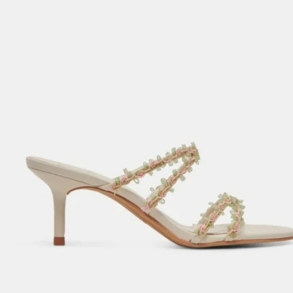 🔹DOLCE VITA🔹️ X For love and Lemons Betti Heeled Sandals Ivory Multi Size 9.5 - Picture 7 of 12
